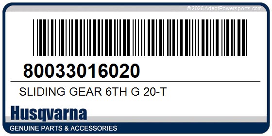 Husqvarna 80033016020 Sliding Gear 6Th G 20-T