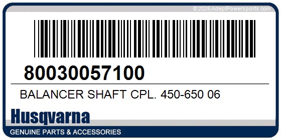 Husqvarna 80030057100 Balancer Shaft Cpl. 450-650 06