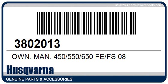 Husqvarna 3802013 Own. Man. 450/550/650 Fe/Fs 08