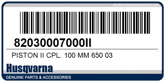 Husqvarna 82030007000II Piston Ii Cpl. 100 Mm 650 03
