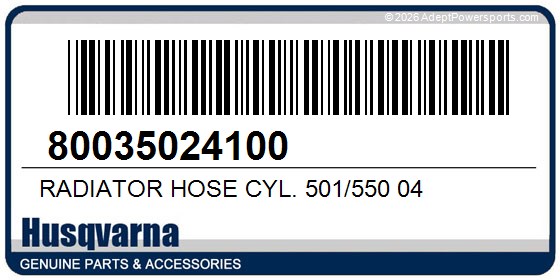 Husqvarna 80035024100 Radiator Hose Cyl. 501/550 04