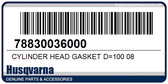 Husqvarna 78830036000 Cylinder Head Gasket D=100 08
