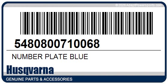 Husqvarna 5480800710068 Number Plate Blue
