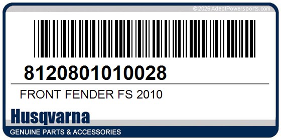 Husqvarna 8120801010028 Front Fender Fs 2010