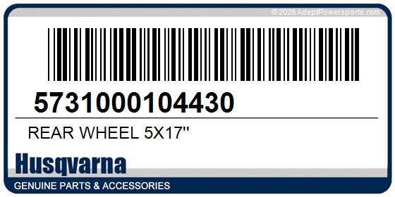 Husqvarna 5731000104430 Rear Wheel 5X17''