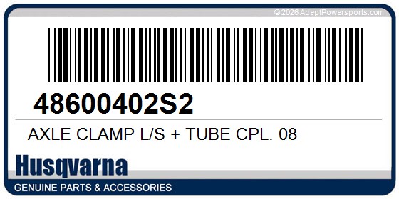 Husqvarna 48600402S2 Axle Clamp L/S + Tube Cpl. 08