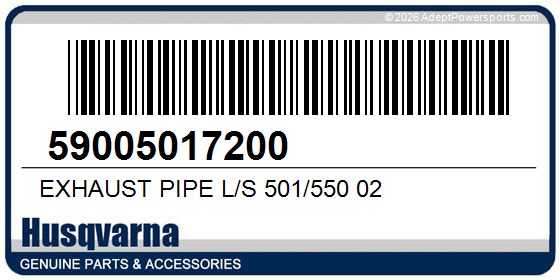 Husqvarna 59005017200 Exhaust Pipe L/S 501/550 02