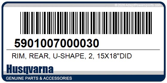 Husqvarna 5901007000030 Rim, Rear, U-Shape, 2, 15X18"Did