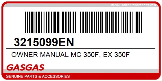 GasGas 3215099EN Owner Manual Mc 350F, Ex 350F