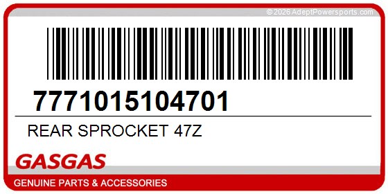 GasGas 7771015104701 Rear Sprocket 47Z