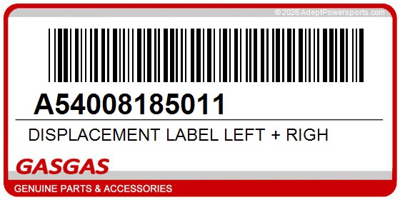 GasGas A54008185011 Displacement Label Left + Righ