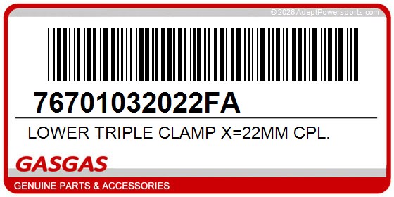 GasGas 76701032022FA Lower Triple Clamp X=22Mm Cpl.
