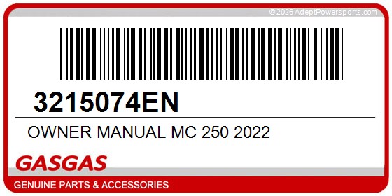 GasGas 3215074EN Owner Manual Mc 250 2022