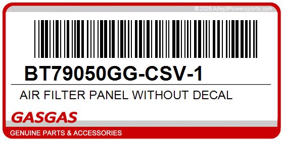 GasGas BT79050GG-CSV-1 Air Filter Panel Without Decal