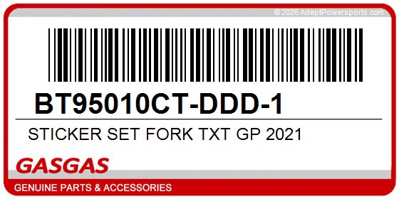 GasGas BT95010CT-DDD-1 Sticker Set Fork Txt Gp 2021