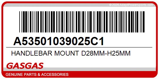 GasGas A53501039025C1 Handlebar Mount D28mm-H25mm