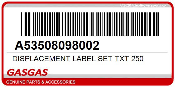 GasGas A53508098002 Displacement Label Set Txt 250