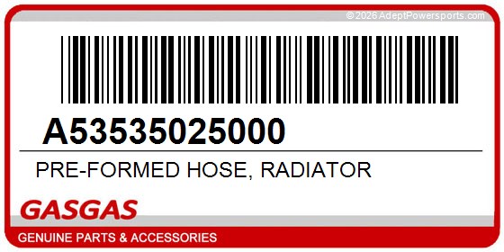 GasGas A53535025000 Pre-Formed Hose, Radiator