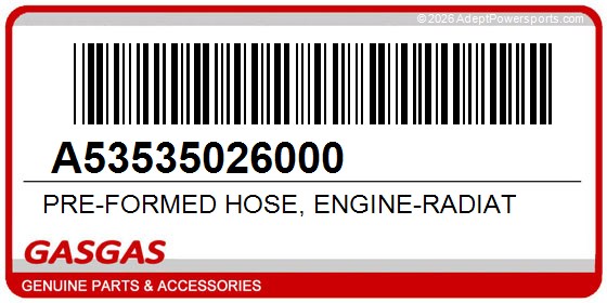 GasGas A53535026000 Pre-Formed Hose, Engine-Radiat