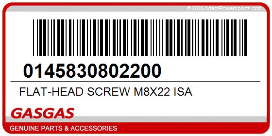 GasGas 0145830802200 Flat-Head Screw M8x22 Isa