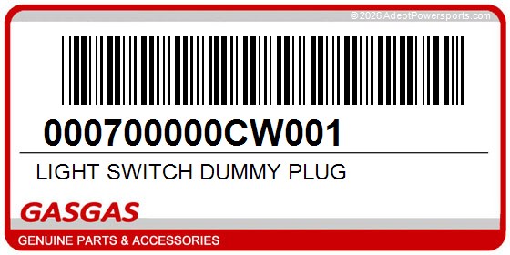 GasGas 000700000CW001 Light Switch Dummy Plug