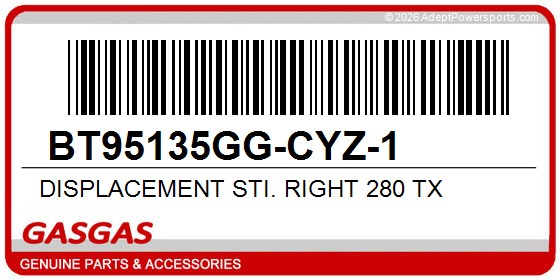 GasGas BT95135GG-CYZ-1 Displacement Sti. Right 280 Tx