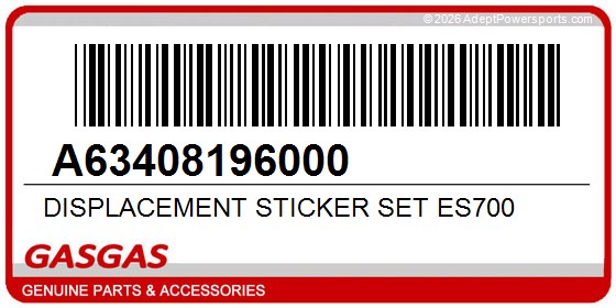 GasGas A63408196000 Displacement Sticker Set Es700