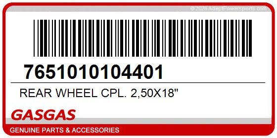 GasGas 7651010104401 Rear Wheel Cpl. 2,50X18"