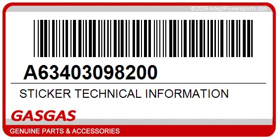 GasGas A63403098200 Sticker Technical Information