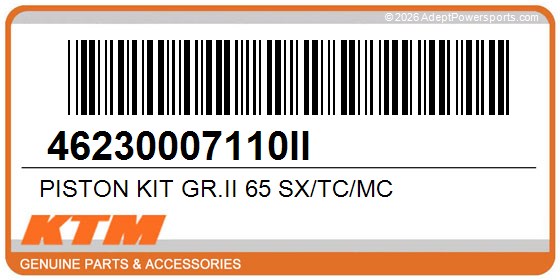 KTM 46230007110II Piston Kit Gr.Ii 65 Sx/Tc/Mc