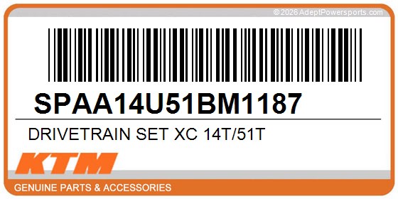 KTM SPAA14U51BM1187 Drivetrain Set Xc 14T/51T
