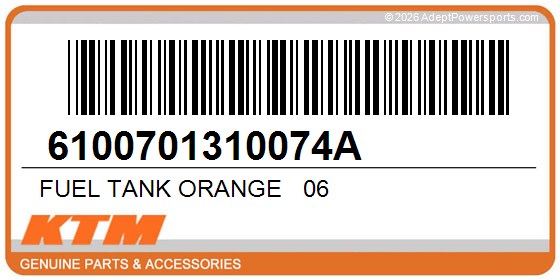 KTM 6100701310074A Fuel Tank Orange   06