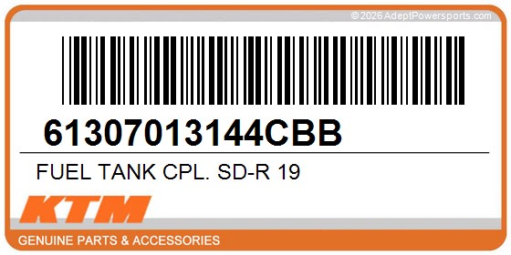 KTM 61307013144CBB Fuel Tank Cpl. Sd-R 19