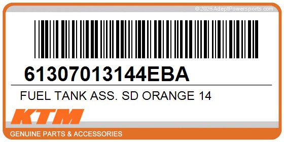 KTM 61307013144EBA Fuel Tank Ass. Sd Orange 14