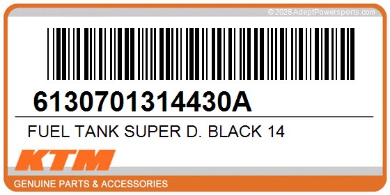 KTM 6130701314430A Fuel Tank Super D. Black 14