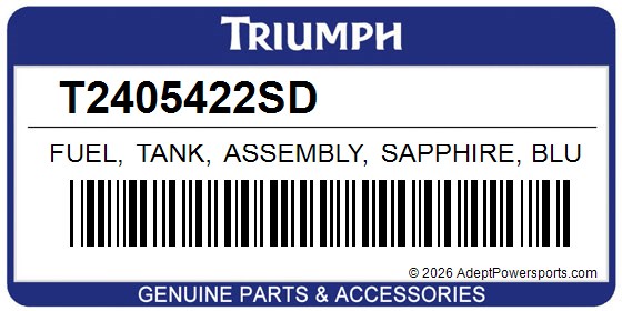 Triumph T2405422SD Fuel, Tank, Assembly, Sapphire, Blue/Silver, Blue
