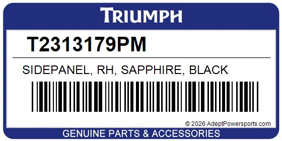 Triumph T2313179PM Sidepanel, Rh, Sapphire, Black