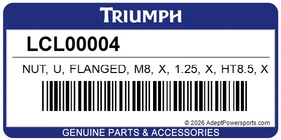 Triumph LCL00004 Nut, U, Flanged, M8, X, 1.25, X, Ht8.5, X, Brt