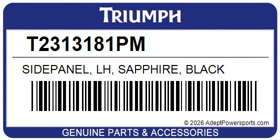 Triumph T2313181PM Sidepanel, Lh, Sapphire, Black