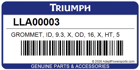 Triumph LLA00003 Grommet, Id, 9.3, X, Od, 16, X, Ht, 5