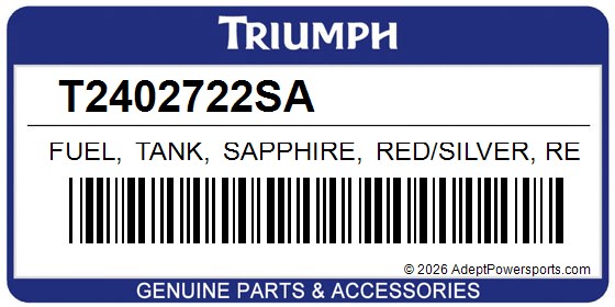 Triumph T2402722SA Fuel, Tank, Sapphire, Red/Silver, Red