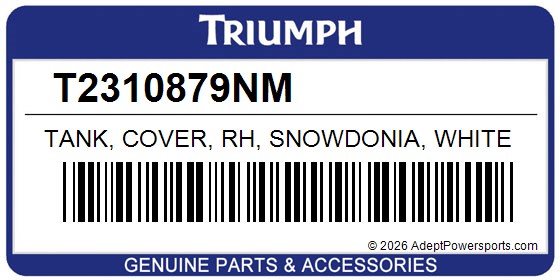 Triumph T2310879NM Tank, Cover, Rh, Snowdonia, White