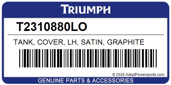 Triumph T2310880LO Tank, Cover, Lh, Satin, Graphite