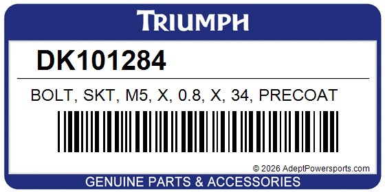 Triumph DK101284 Bolt, Skt, M5, X, 0.8, X, 34, Precoat
