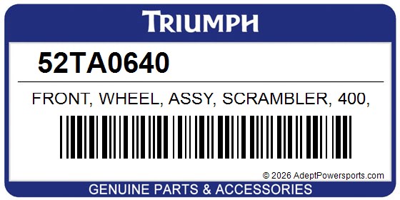 Triumph 52TA0640 Front, Wheel, Assy, Scrambler, 400, W/O, Tyre
