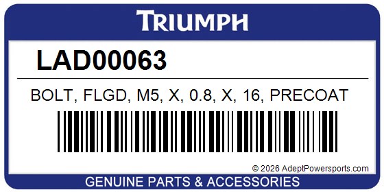 Triumph LAD00063 Bolt, Flgd, M5, X, 0.8, X, 16, Precoat