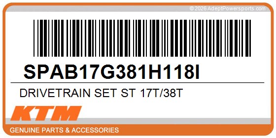 KTM SPAB17G381H118I Drivetrain Set St 17T/38T