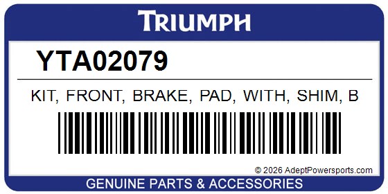 Triumph YTA02079 Kit, Front, Brake, Pad, With, Shim, Brm04c, Gr