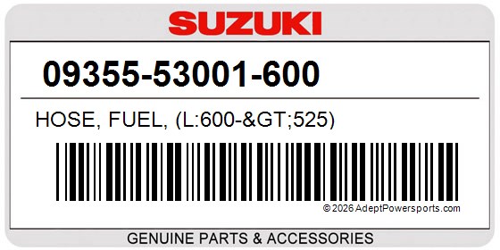 Suzuki 09355-53001-600 Hose, Fuel, (L:600-&Gt;525)