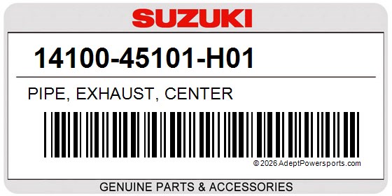 Suzuki 14100-45101-H01 Pipe, Exhaust, Center